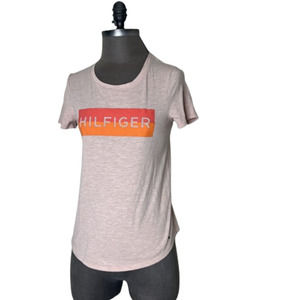 Women's Hilfiger Denim Pink Logo Tee shirt Tommy Hilfiger Size XS Light